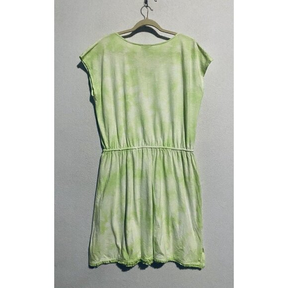 Loft Dress Womens Large Tie Dye V Neck Tassel Drawstring Waist Fringe Hem Boho - Picture 4 of 6